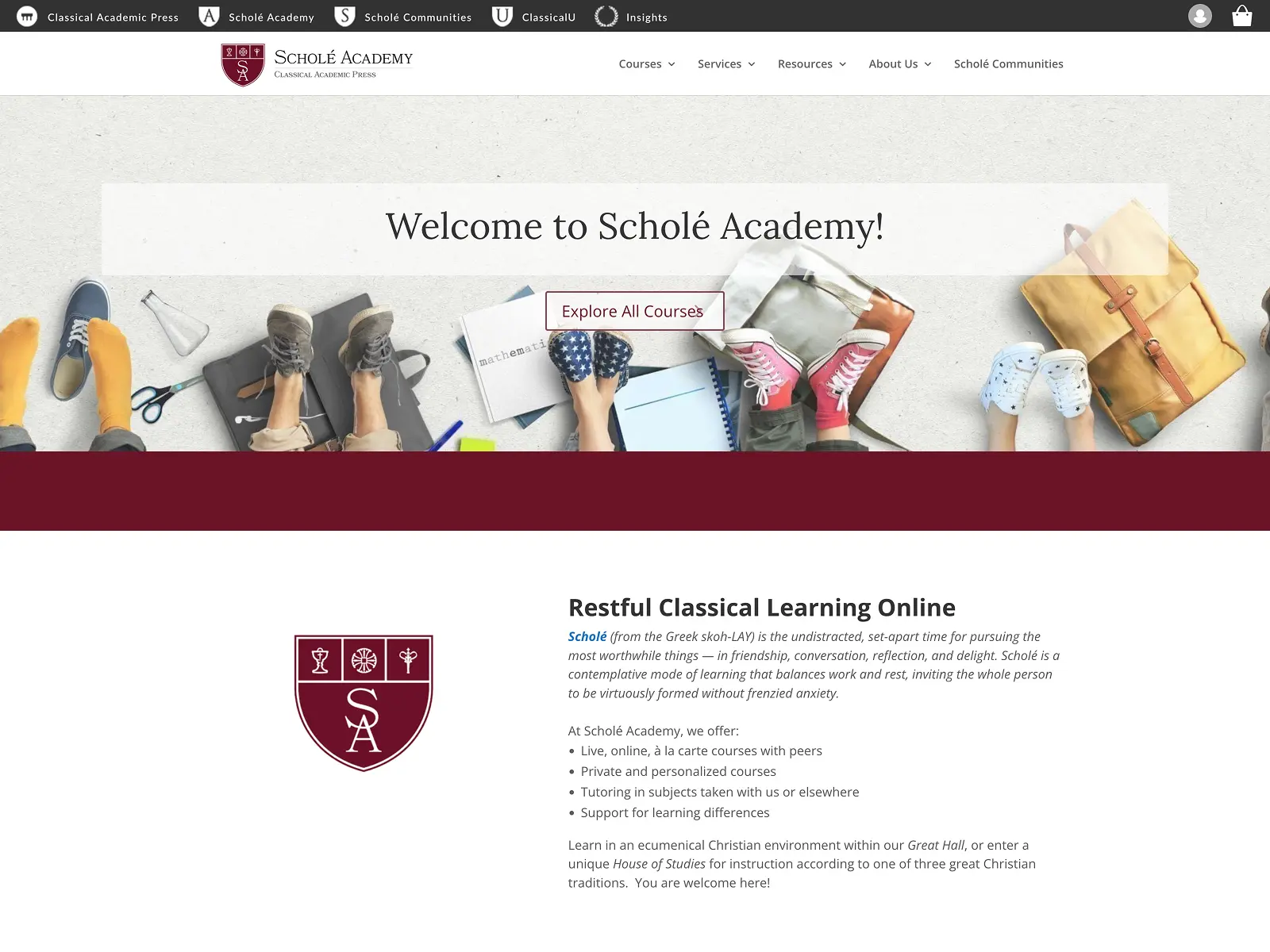 Scholé Academy banner